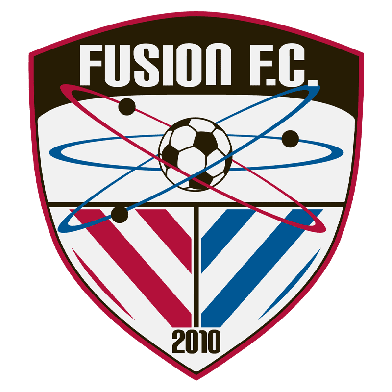 logo: fusion f.c. with soccer ball est 2010